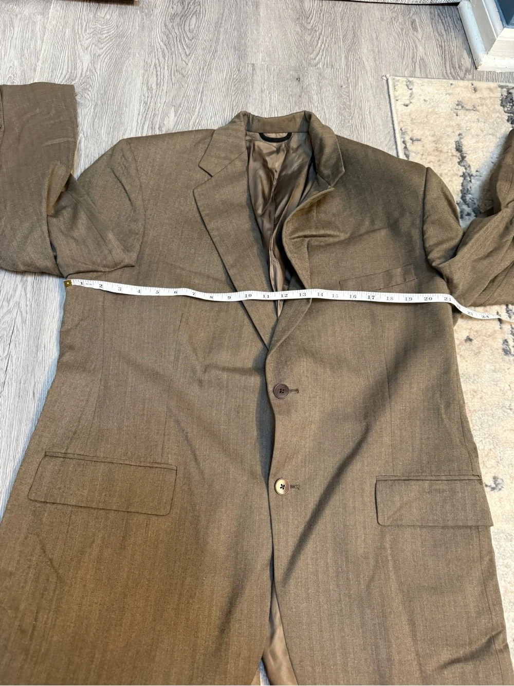 VTG Pringle of Scotland Herringbone Blazer Men’s Size 44R Brown Preppy 100% Wool